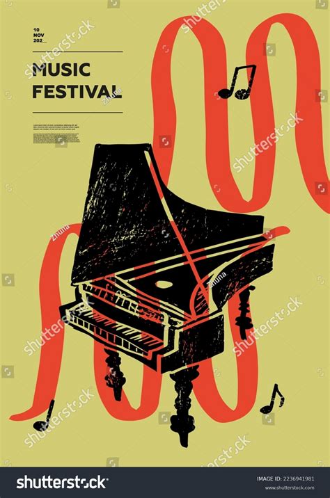 Harpsichord Clavecin Music Festival Poster String Stock Vector (Royalty ...