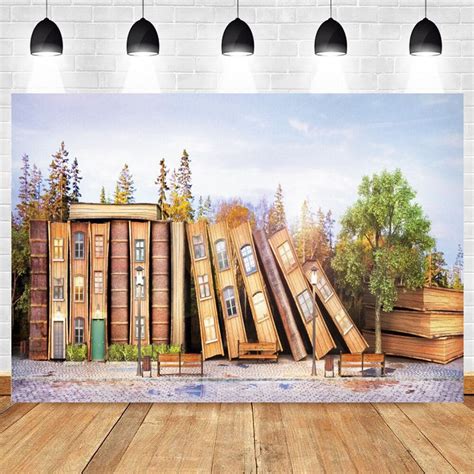 Bookshelf Backdrop Vintage Bookcase Magic Books Grunge Ancient Library