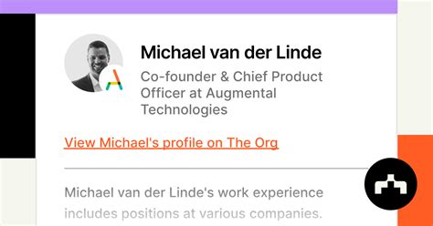 Michael Van Der Linde Co Founder And Chief Product Officer At Augmental