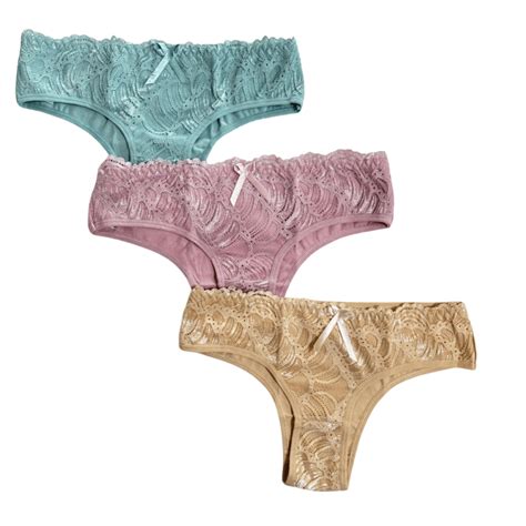 Pack 3 Bikini De Algodón Con Encaje GENERICO falabella