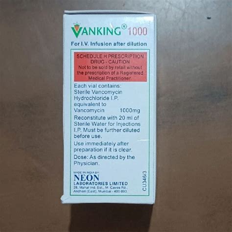 gm vanking vancomycin hydrochloride intrvenous infusion  rs box