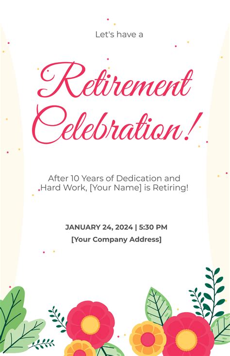 Free Retirement Poster Template - Edit Online & Download | Template.net