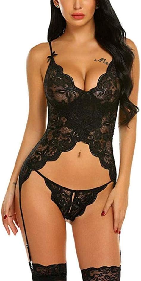 Christmas Sexy Lingeriesexy Lingerie Women Lace V Neck Underwear Thong With Garter Lingerie