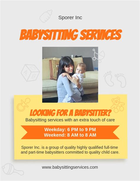 Advertisement For Babysitting Flyer Template Venngage