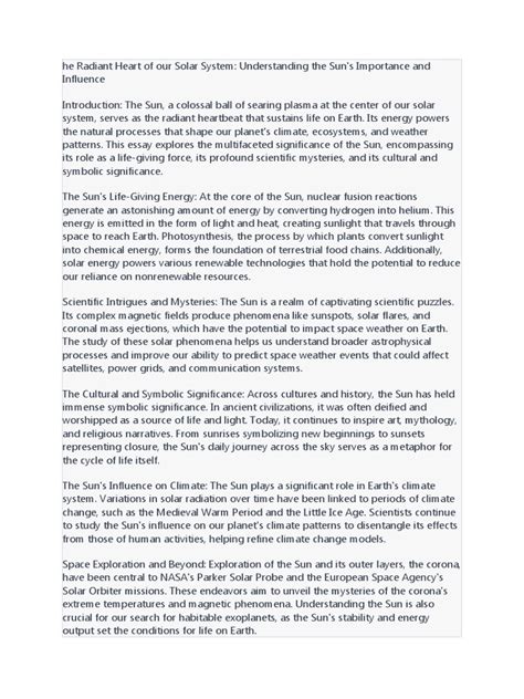 Essay 3 Pdf Sun Earth