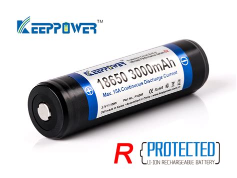 Keeppower R 18650 3000mAh 3 6V 3 7V Li Ion Akku PCB geschützt