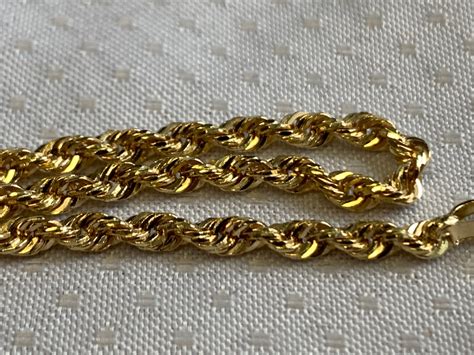 14k Solid Yellow Gold Bracelet 5 28g Fine Jewelry 7 5 Rope Chain Lobster Clasp Ebay