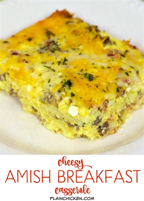 Cheesy Amish Breakfast Casserole Plain Chicken