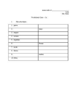 Lingua Latina Vocabulary Quizzes Includes Editable Quizzes