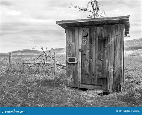 Rural Outhouse In Black And White Stock Image Image Of House