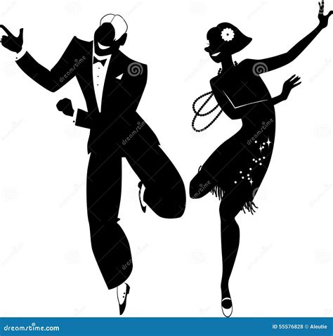 Gatsby Party Silhouette Vector Illustration | CartoonDealer.com #55576828