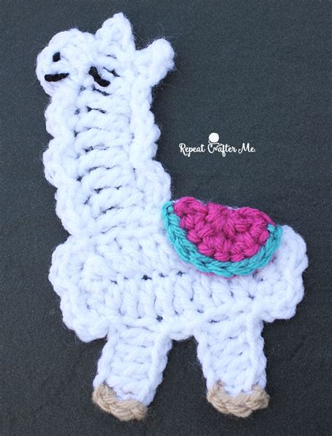 Crochet Llama Applique Repeat Crafter Me