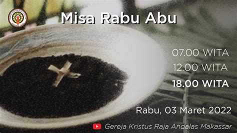 Live Misa Rabu Abu Rabu Maret Wita Youtube