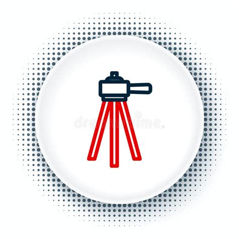 Line Tripod Icon Isolated On White Background Colorful Outline Concept