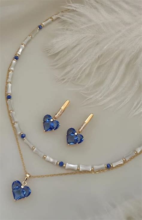 украшения с синими сердечками in 2024 | Diy jewelry earrings, Handmade ...