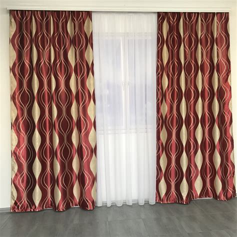 Готовые шторы двухсторонние Блэкаут 150x270 cm (2 шт) ALBO Бордовые (SH ...