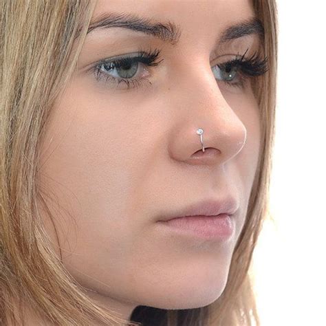 Silver Mm Opal Nose Ring Hoop G Forward Helix Earring Tragus Ring