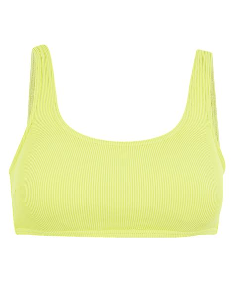 Buy Ribbed Padded Scoop Neck Bikini Top At Marks Spencer