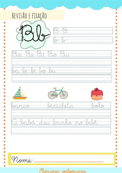 Atividade Letra Cursiva - 18 Atividades de Letra Cursiva para imprimir - Material Gratuito