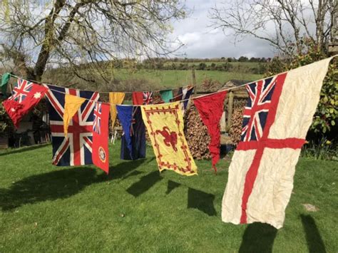 Vintage S S Wwii British Empire Bunting Union Jack Flags