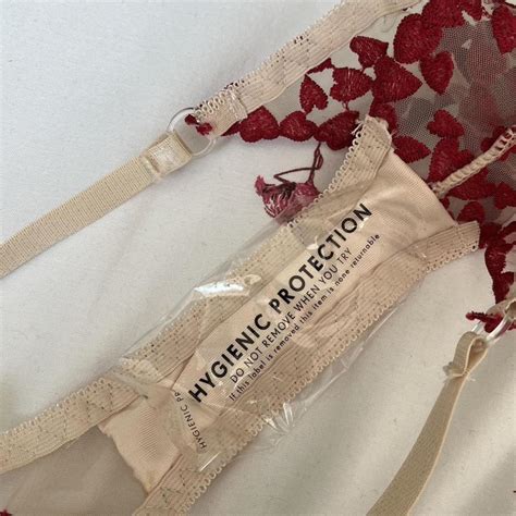 Plt Underwired Lingerie Set Red Mesh Embroidered Depop