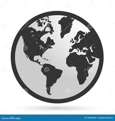 Planet Earth Map Black And White