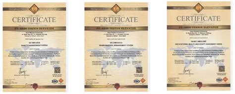 certification   perusahaan lift indonesia