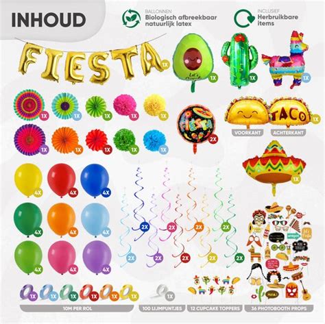 Fissaly 71 Stuks Mexican Fiesta Feest Versiering Pinata Sombrero