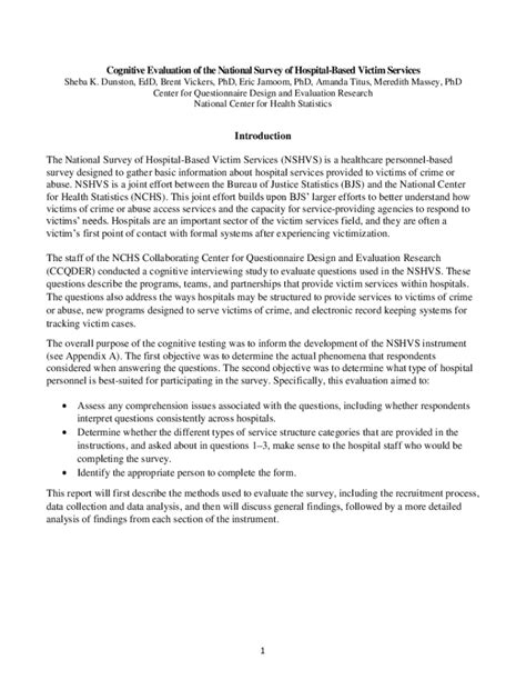 Fillable Online Wwwn Cdc Cognitive Evaluation Of The National Survey Of