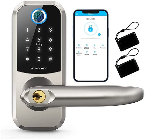 Smart Lock Smonet Deadbolt Lock With Keypad Keyless Entry Biometric