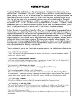 Th Context Clues Pdf Worksheets Library