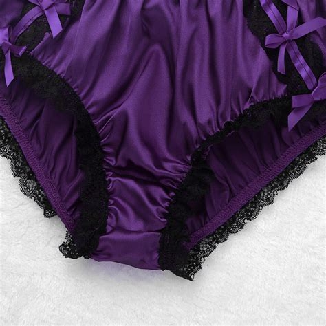 Us Mens Satin Briefs Ruffled Lace Sissy Panties Crossdress Underpants Lingerie Ebay