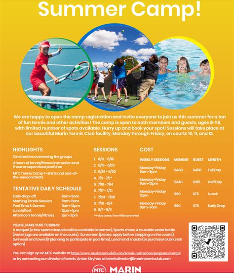 Summer Camp 2023 Marin Tennis Club