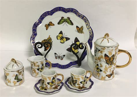 Sold Price Porcelain Butterfly Child Size Tea Set November 4 0120