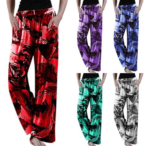 Ladies Floral Print Palazzo Trousers Womens Summer Wide Leg Pants Plus