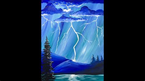 How To Paint A Blue Lightning Storm Youtube