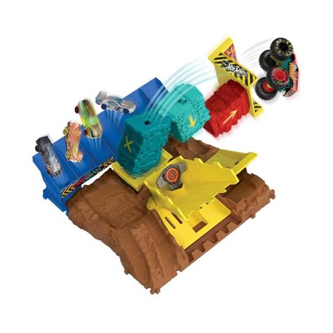 Set De Joaca Cu Masina Monster Trucks Hot Wheels Car Jump Challenge