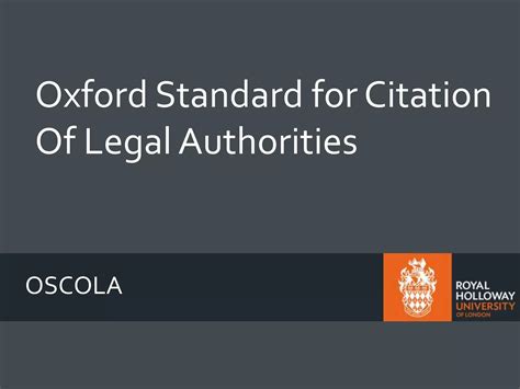 Oscola Referencing Guide Ppt