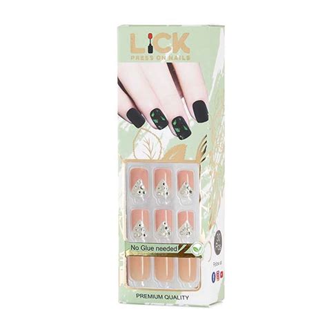 Buy LiCK Beige Nude French Manicure Acrylic Press On Nails Extension With Application Kit Online