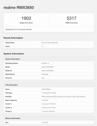 Realme GT Neo6 SE Appears On Geekbench With SD 7 Gen 3 GSMArena News