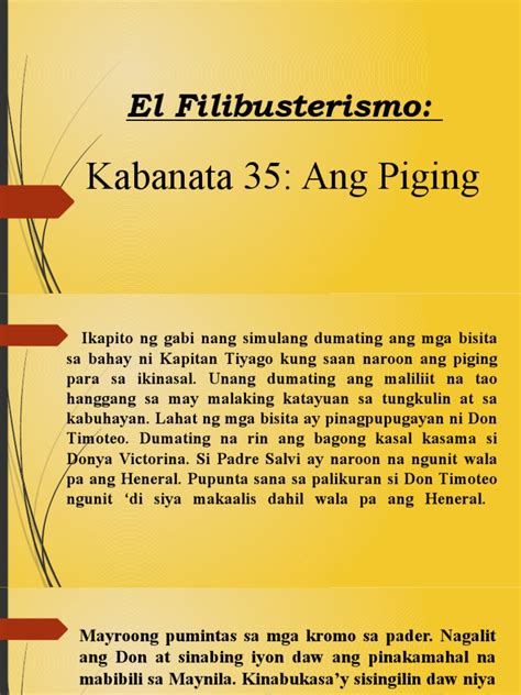 El Filibusterismo Kabanata 35 Ang Piging Pdf