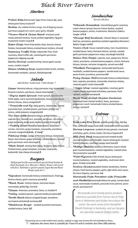 Black River Tavern Menu in Elyria, OH | Order Delivery & Reviews