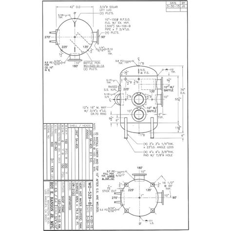 WO B Gallons Hot Water Buffer Tank Hanson Tank Asme Code Pressure Vessel Mfg