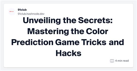 Unveiling The Secrets Mastering The Color Prediction Game Tricks And Hacks