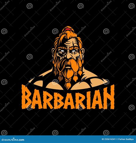 Barbarian Logo in the Black Background Stock Vector - Illustration of male, icon: 255616341