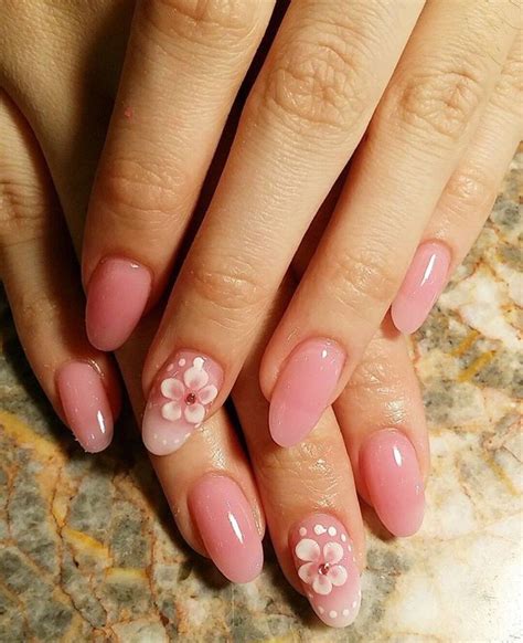 Oval Nails Designs Pink