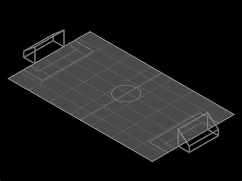 Cancha De Fútbol En 3d En Autocad Descargar Cad Gratis 38069 Kb