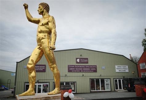 Ft Golden Statue Of Naked Man Moved After Row Over Planning Permission Wales Online