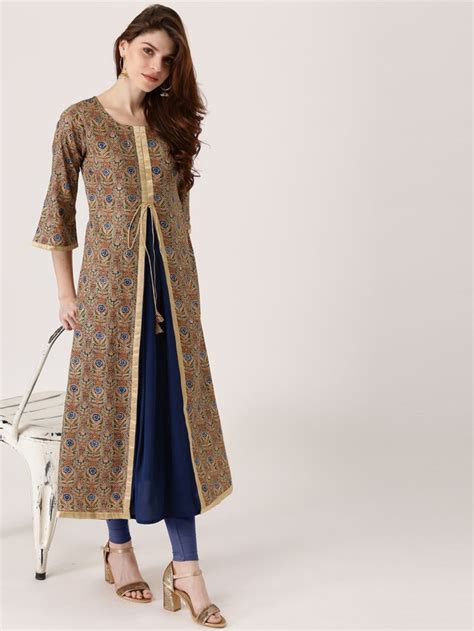 Stylish Latest Double Layered Kurtis Online Shopping Double