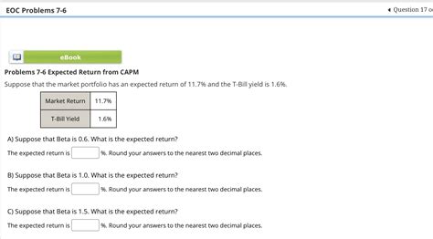 Solved EOC Problems 7 6Question 17 OProblems 7 6 Expected Chegg